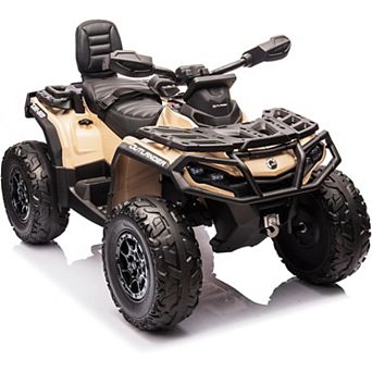 12V Licensed Can-Am Kids Electric ATV, 2-Seater Ride-On Car with LED Lights, Music & Suspension