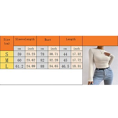 Women's Tops Long Sleeve Fitted T Shirts Waffle Ruched Crop Shirt Basic Blouse