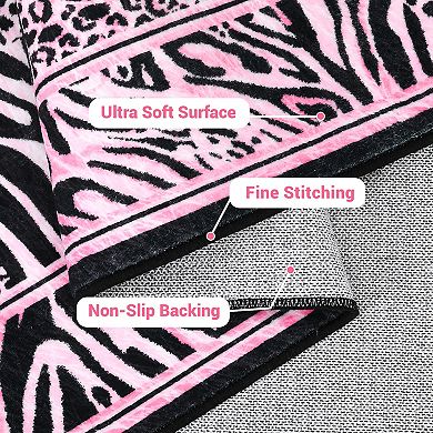 Runner Rug Leopard Cheetah Zebra Patchwork Print, Area Rug Hallway Entryway Laundry Room