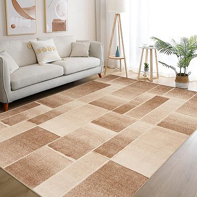 ANIXOL Geometric Washable 9x12 Area Rug