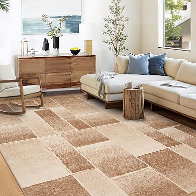ANIXOL Geometric Washable 9x12 Area Rug
