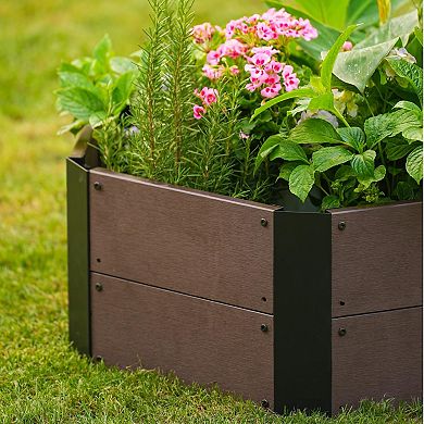 Hexagon Raised Garden Bed Kit, 6-Panel Wood-Look Planter, 11.8" Deep Indoor/Outdoor