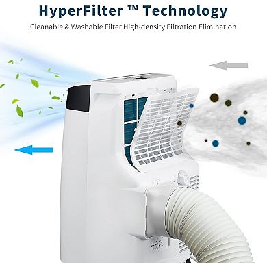 ANIXOL 10,000 BTU Portable AC, 3-in-1 Cool/Dehumidify/Fan, Window Kit, Remote