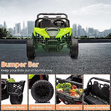 24V 2-Seater Ride-On UTV for Kids, 4 Wheels Electric Vehicles with Remote, 21" Seat, Shock Absorbers