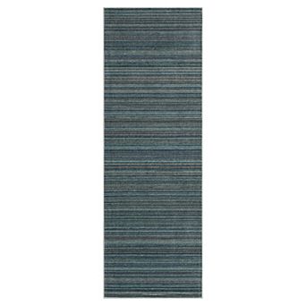 ANIXOL Washable Area Rug Runner Soft Geometric Stripe Non-Slip Low Pile Mat