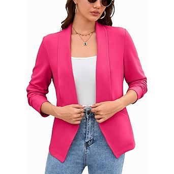 Women's Casual Blazer Long Sleeve Lightweight Open Front Work Office Blazers Jacket