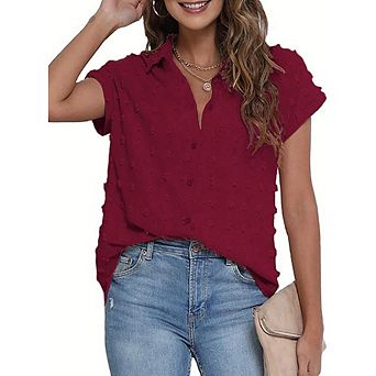 Chiffon Button Down Work Blouse