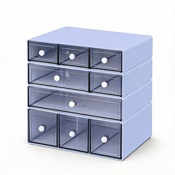 4 tier Stackable Plastic Desk Organizer 9-Drawer