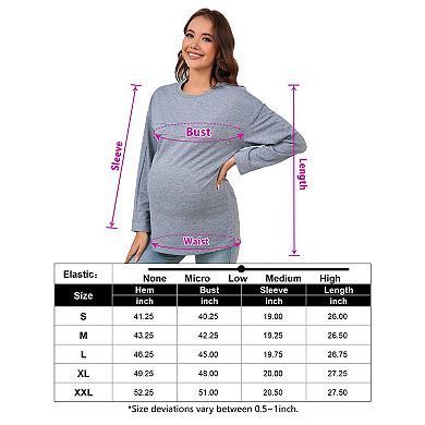 Nursing Sweatshirt Maternity Breastfeeding Shirts Hidden Zipper Long Sleeve Nursing Tops Loose Fit