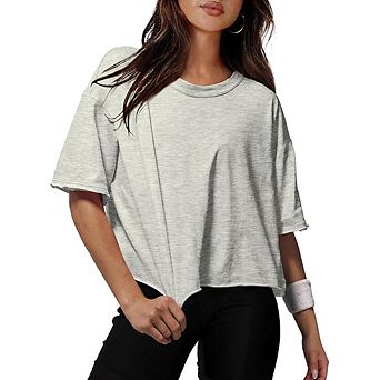 Oversized Drop Shoulder Crop Tee