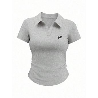 Minimalist Bow Print Short Sleeve Tee