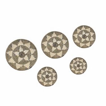 Monochrome Round Kansgrass Wall Mat (Set Of 5)