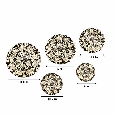 Monochrome Round Kansgrass Wall Mat (Set Of 5)