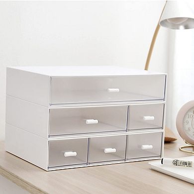 3-Tier Stackable Desk Organizer with 6 Compartments