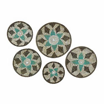 Rustic Multicolor Kansgrass Wall Mat (Set Of 5)