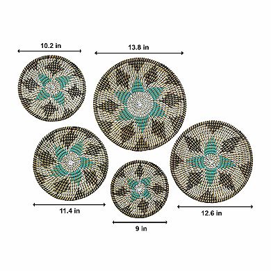 Rustic Multicolor Kansgrass Wall Mat (Set Of 5)