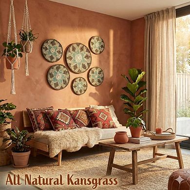 Rustic Multicolor Kansgrass Wall Mat (Set Of 5)