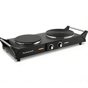 1800W Electric Cooktops with Dual Adjustable Temperature Control, Indicator Light, 120V