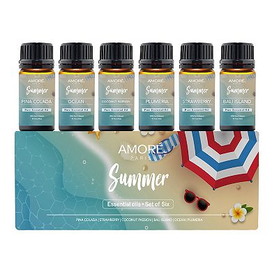 6-Piece Summer Vibe Fresh Scented Aromatherapy Essential Oil Set