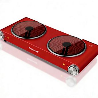 1800W Electric Cooktops with Dual Adjustable Temperature Control, Indicator Light, 120V