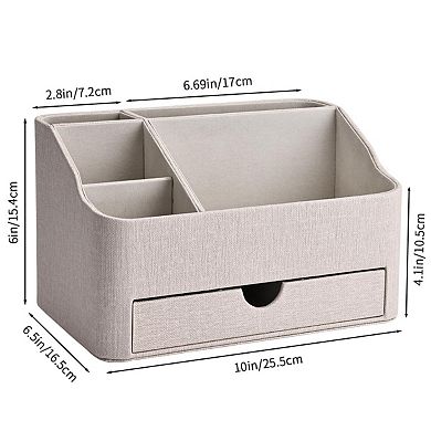 PU Leather Drawer Desk Organizer 5 Compartments