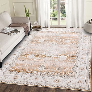 ANIXOL Washable Runner Rug Soft Low Pile Non-Slip Hallway Carpet, Non-Shedding