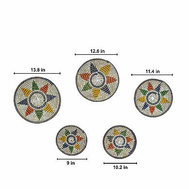 Multicolor Kansgrass Wall Mat (Set of 5)