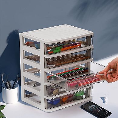 5-Drawer Desktop Organizer for Craft Stationery