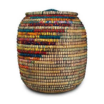 Multicolor Round-Bottom Kans Grass Storage Basket