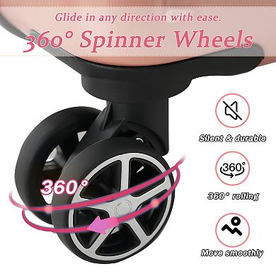 Expandable 28-inch Hardshell Checked Luggage Lightweight Durable ABS Suitcases with Double Wheels