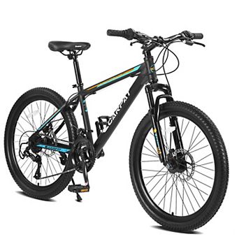26 Inch Mountain Bike 21 Speeds with Mechanical Disc Brakes High-Carbon Steel Frame Suspension MTB