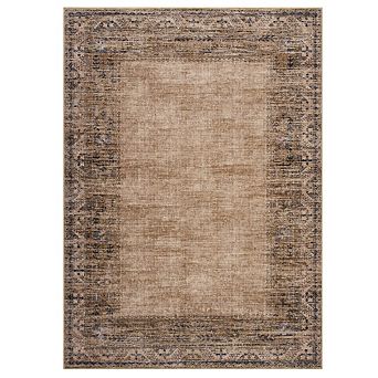 FairOnly Vintage Distressed Area Rug Washable Low Pile Stain Resistant Non Slip Rug for Living Space