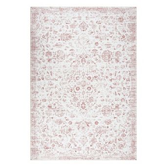 FairOnly Vintage Retro Flowers Washable Area Rug for Living Room Non Slip Low Pile Rug for Bedroom