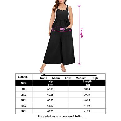 Women's Plus Size Overalls Jumpsuit Sleeveless With Pockets