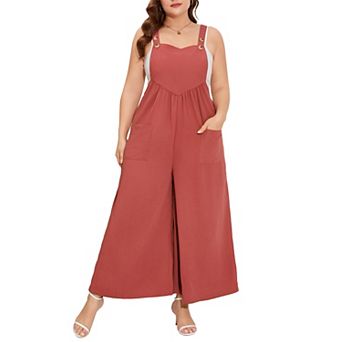 Women's Plus Size Overalls Jumpsuit Sleeveless With Pockets