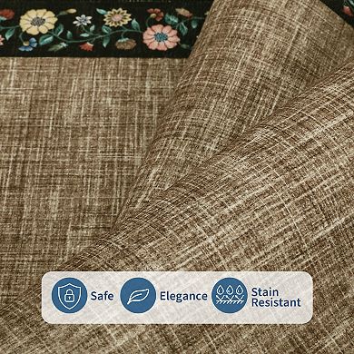Modern Area Rug Machine Washable Non Shedding Stain Resistant Floor Cover for Living Room Laundry
