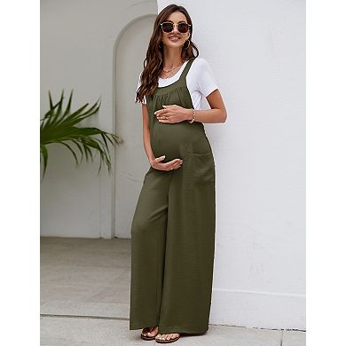 Women's Jumpsuit Sleeveless Tie Loose Jumpsuit With Pockets Workwear
