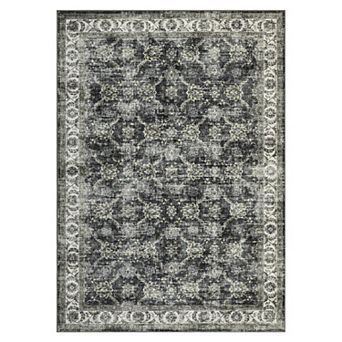 Vintage Area Rug Machine Washable Vacuum Clean Stain Resistant Floor Cover for Kid's Room Playroom