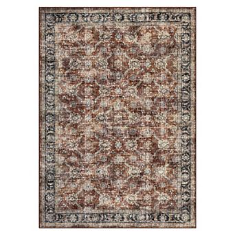 Vintage Area Rug Machine Washable Vacuum Clean Stain Resistant Floor Cover for Kid's Room Playroom