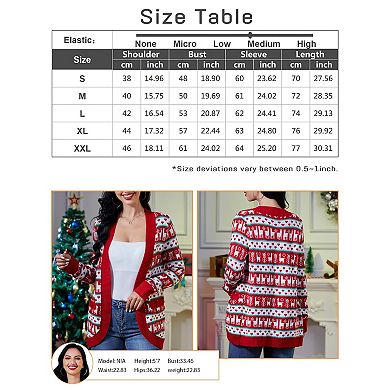 Women's Christmas Cardigan Long Sleeve Festive Knit Sweater
