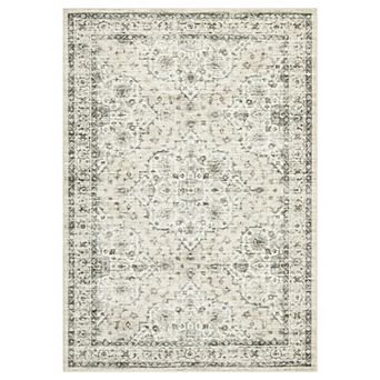 FairOnly Vintage Boho Floral Area Rug Machine Washable Non Slip Stain Resistant Rug for Dining Room