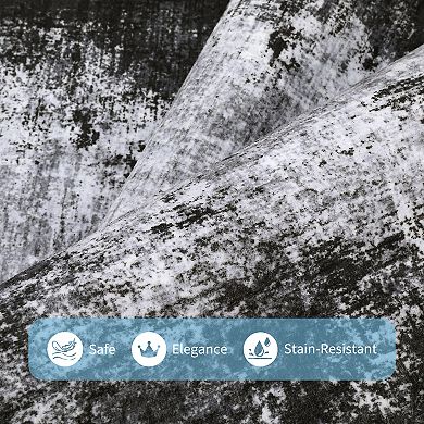 Abstract Area Rug Machine Washable Low Pile Pet Friendly Foldable Floor Cover for Living Room