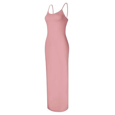 Women Full Slip Under Dresses Sleeveless Adjustable Spaghetti Strap Maxi Dress