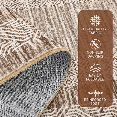 Modern Area Rug Non Slip Stain Resistant Vacuum Clean Ultra Thin Carpet for Hallway Entrance