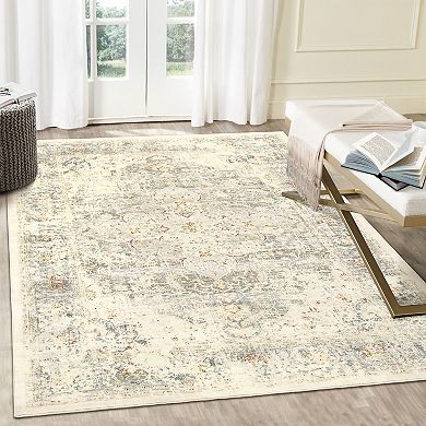Medallion Area Rug Machine Washable Non Slip Non Shedding Stain Resistant Floor Cover for Bedroom
