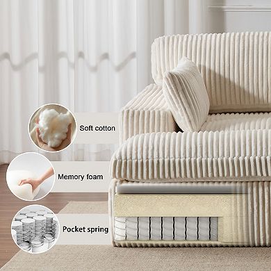 Double Chaise Lounge Chair Oversized Upholstered Sleeper Cloud Couch Sectional Sofa Chaise Loveseat