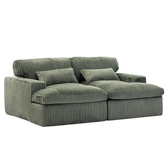 Double Chaise Lounge Chair Oversized Upholstered Sleeper Cloud Couch Sectional Sofa Chaise Loveseat