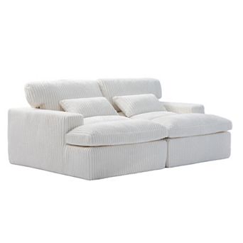 Double Chaise Lounge Chair Oversized Upholstered Sleeper Cloud Couch Sectional Sofa Chaise Loveseat