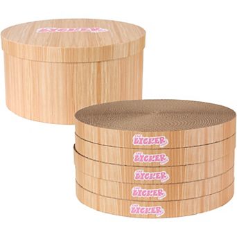 Kate 12" Modern Patterned Cardboard Reversible Cat Scratcher Pad In Box with Catnip
