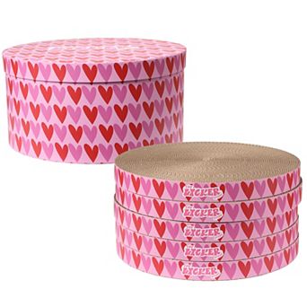 Kate 12" Modern Patterned Cardboard Reversible Cat Scratcher Pad In Box with Catnip